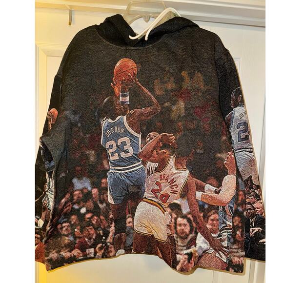MICHAEL JORDAN The GOAT Tapestry Design Pullover Hoodie Size XL New w/o Tag - Picture 8 of 13